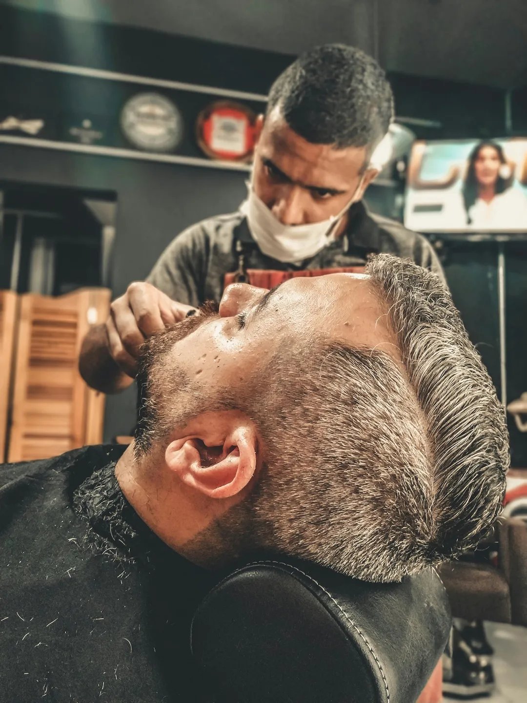 Barber with scissors