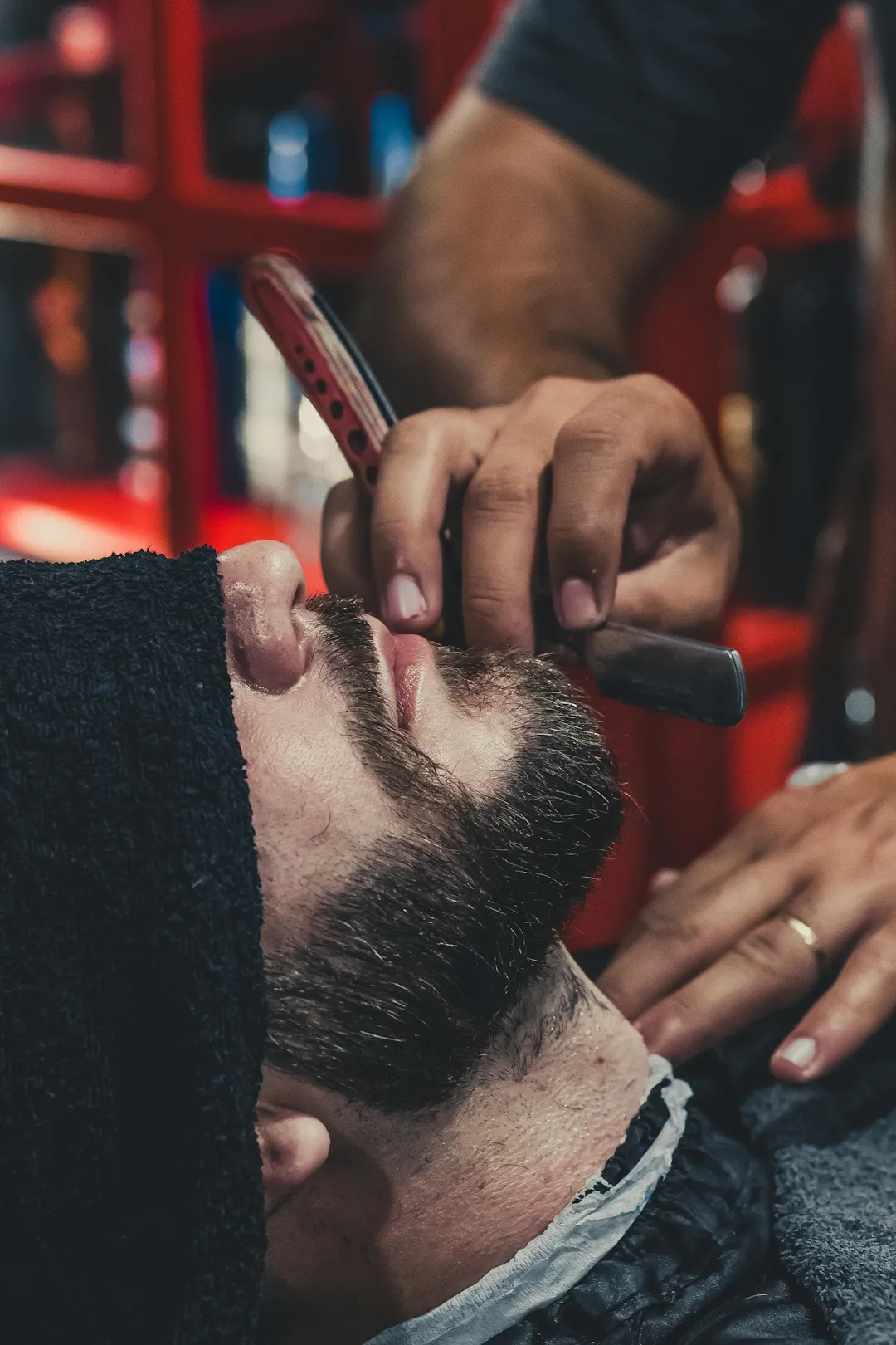 Barber with scissors